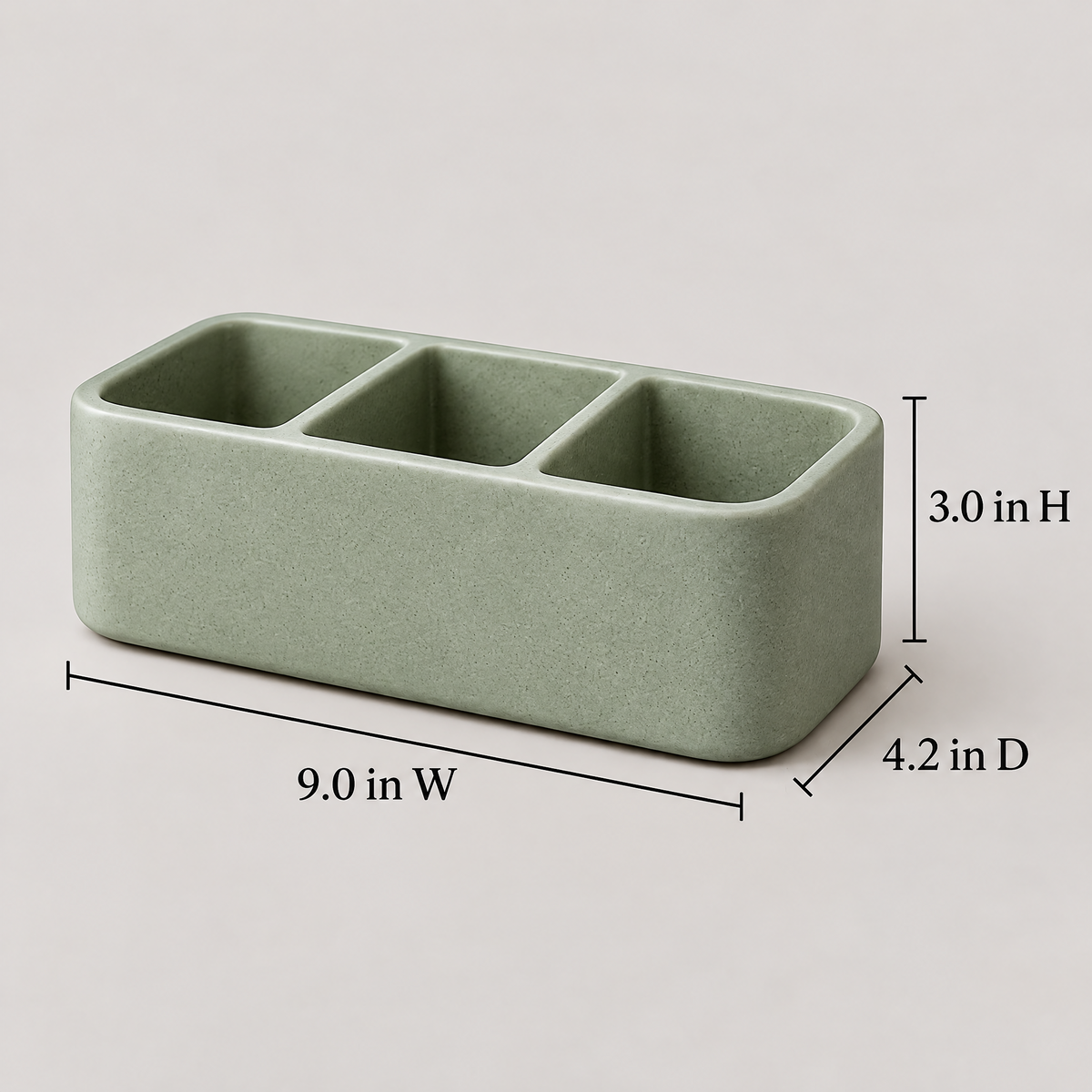 Jorlenna Sage Trio Countertop Organizer — dimensions