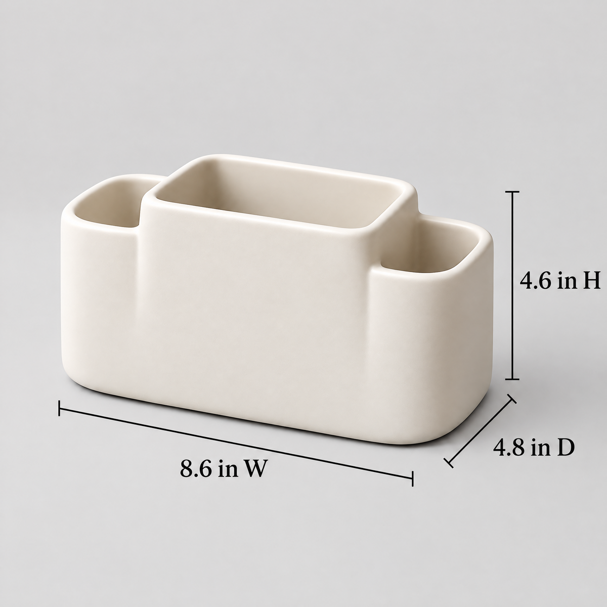 Jorlenna Ivory Center Countertop Organizer — dimensions