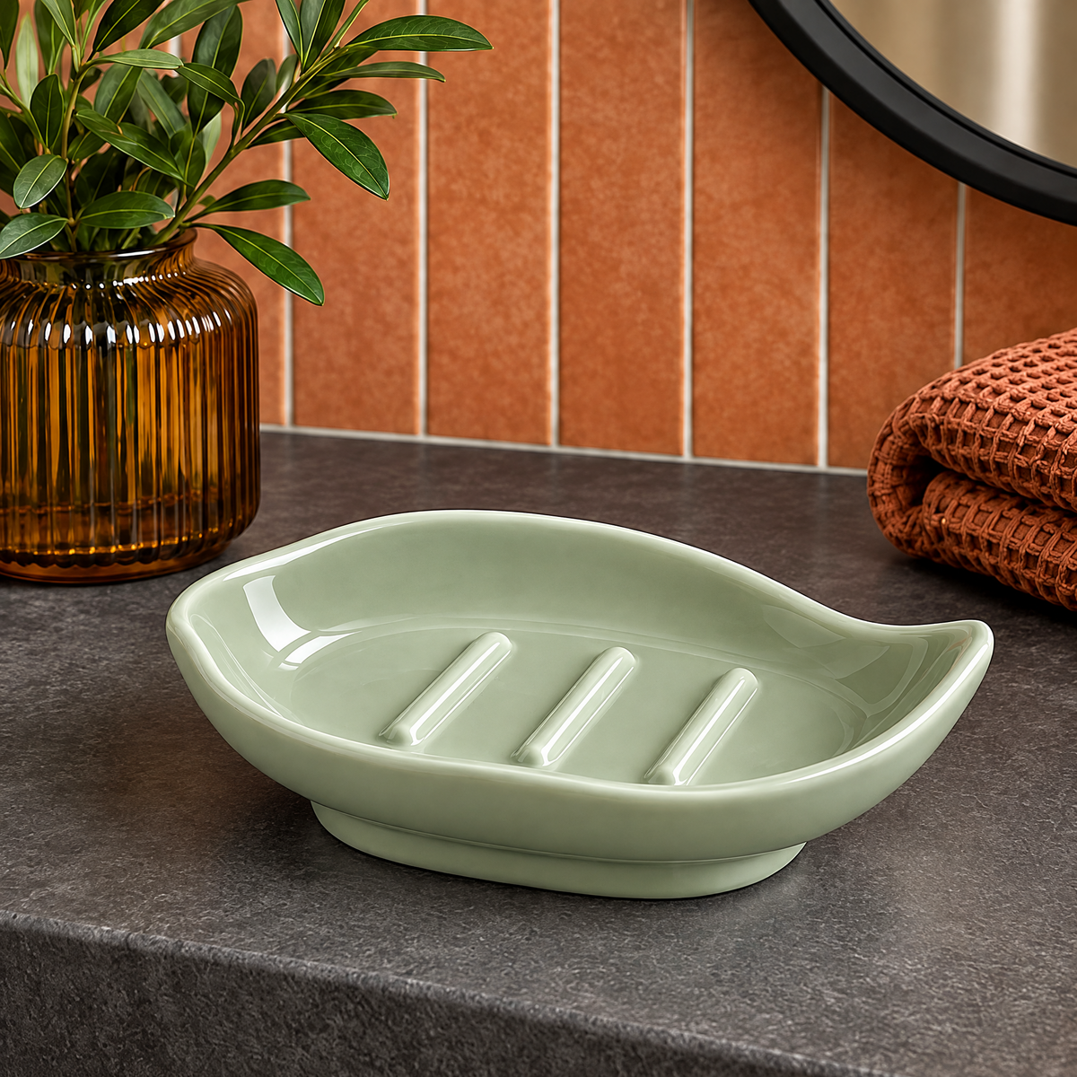 Jorlenna Sage Leaf Soap Tray — main view