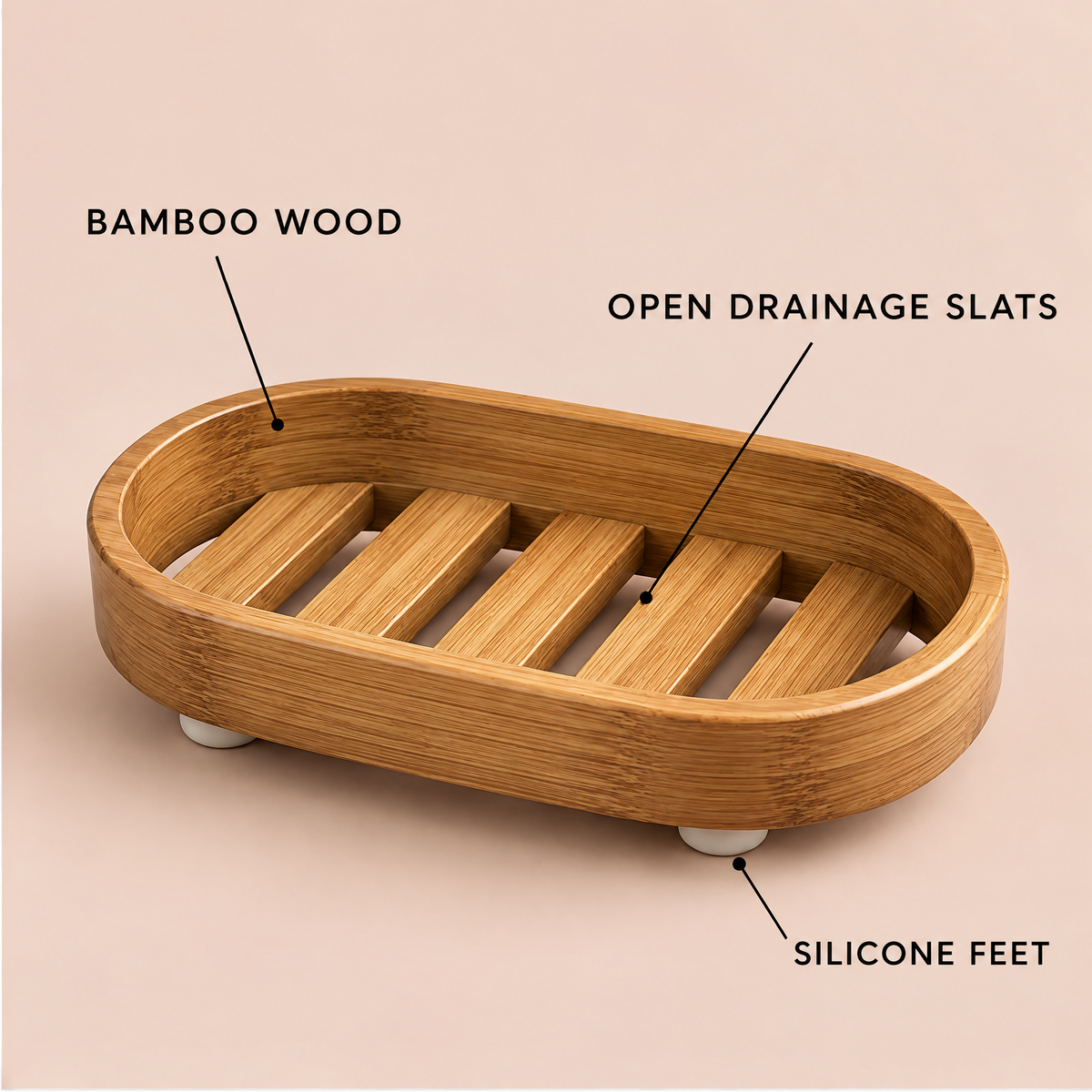 Jorlenna Honey Slat Soap Tray — design details