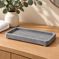 Jorlenna Silver Vein Stone Tray — bathroom counter view